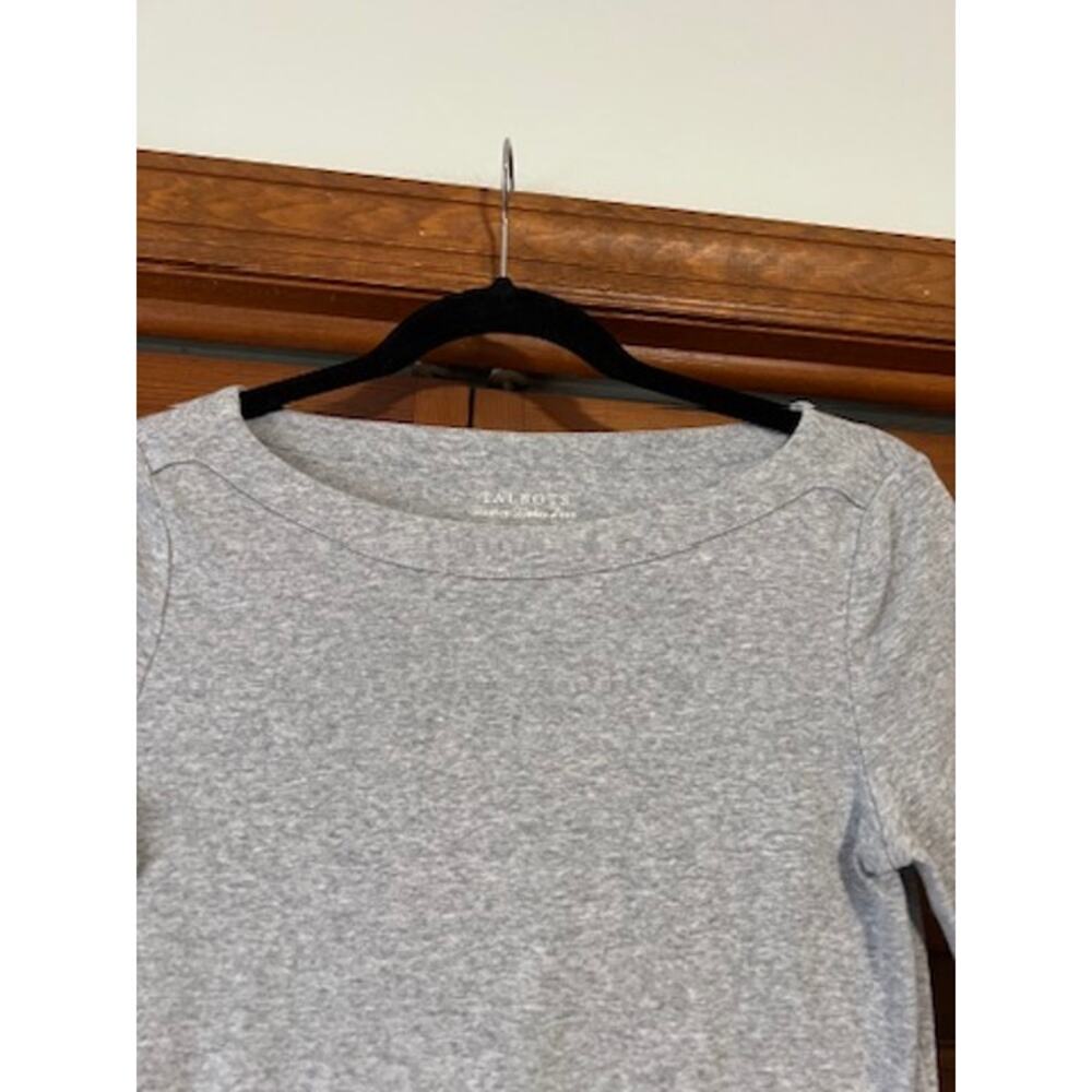Talbots Stretch Weekend Tee Gray Women's 1/2 Sleeve Cotton Blend Minimalist SZ S - Picture 3 of 8